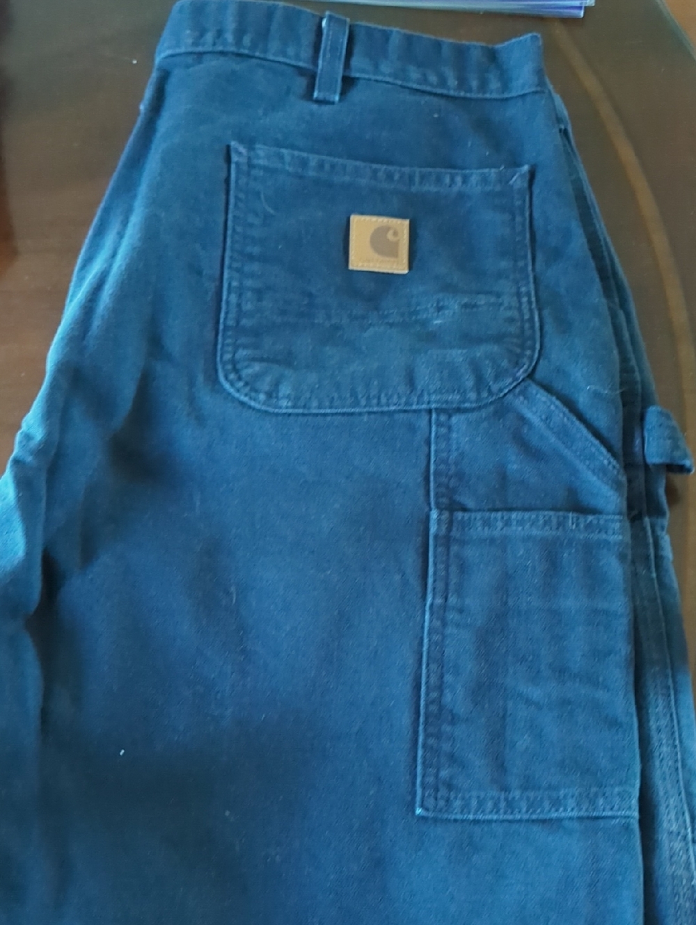 Carhartt Men’s Dark Blue Cargo Work Pants with Tool Pockets